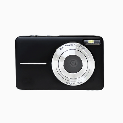 Black Compact Zoom Digital Camera - Digicam