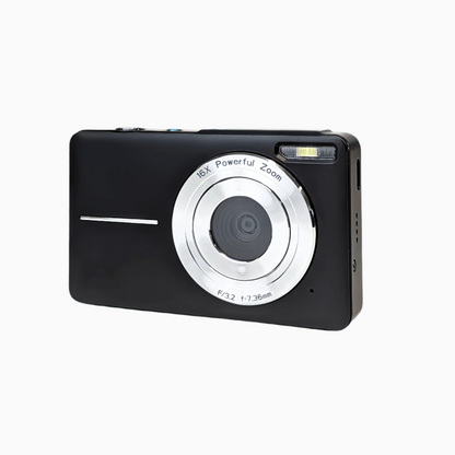 Black Compact Zoom Digital Camera - Digicam