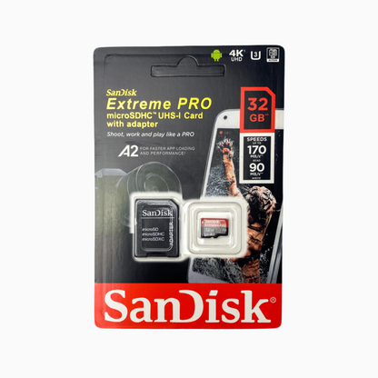 Sandisk Extreme Pro 32GB MicroSD Card With SD Card Adapter.